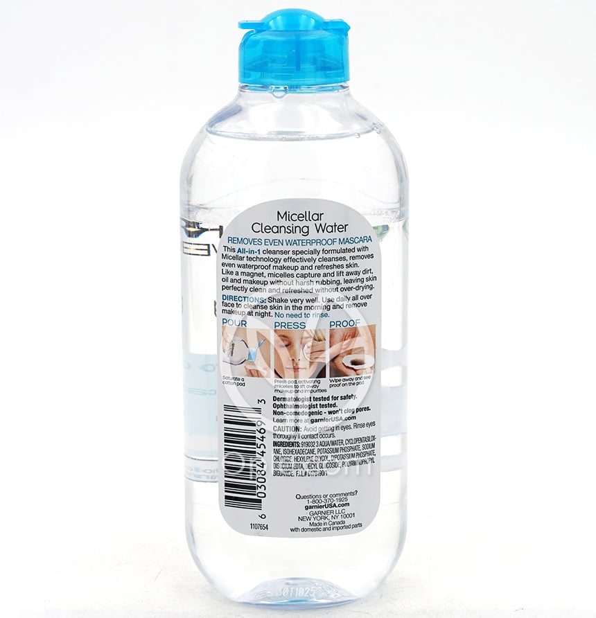 SkinActive, Micellar Cleansing Water, All-in-1 Waterproof  13.5 fl oz — 후면