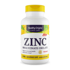 ヘルシーオリジンズ_亜鉛ビスグリシネートキレート 50mg、120ベジカプセル