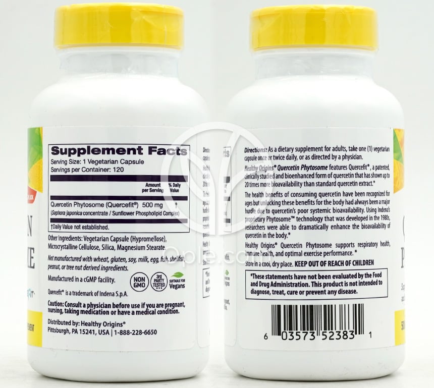 Healthy Origins_ケルセチン フィトソーム 500mg、120ベジカプセル — 후면