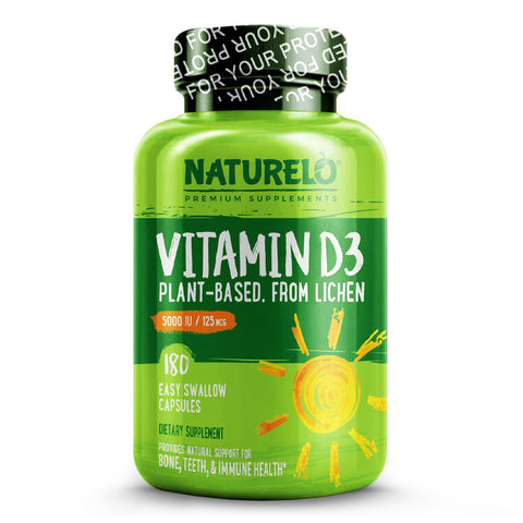 Naturello_ビタミンD3 植物由来 リート繊維配合 5000IU、180カプセル