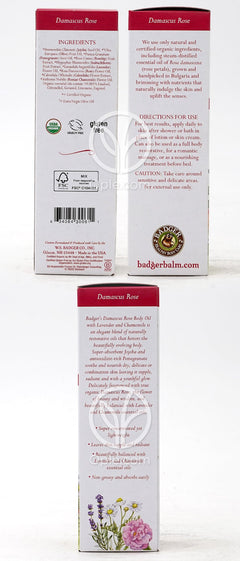 Body Oil for Dry/Delicate Skin, Damascus Rose  4 fl oz