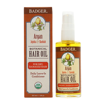 バジャー_アルガン ボタニカル ヘアオイル ドライダメージヘア用 ホホバ＆バオバブ、59.1ml