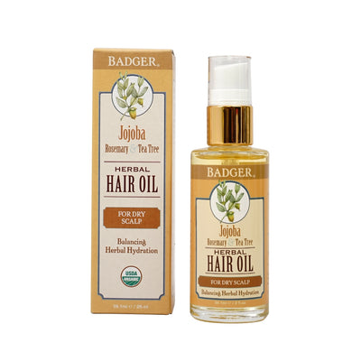 ホホバハーバルヘアオイル（乾燥性頭皮用）、ローズマリー＆ティーツリー 60mL