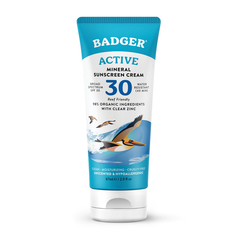 バジャー_アクティブミネラルサンスクリーンクリーム（クリア亜鉛配合、SPF30、無香料）、87ml
