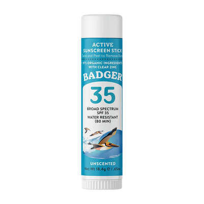バジャー アクティブ サンスクリーン スティック クリアジンク SPF35 無香料 18.4g