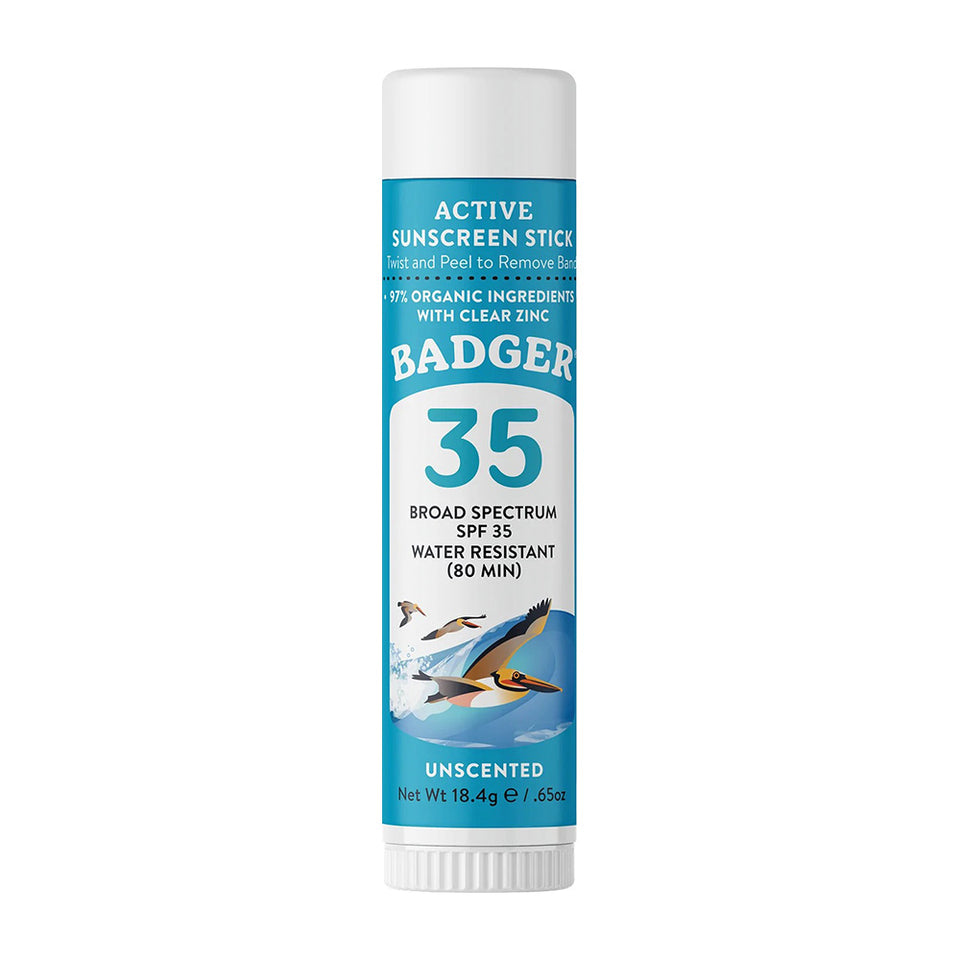 バジャー アクティブ サンスクリーン スティック クリアジンク SPF35 無香料 18.4g