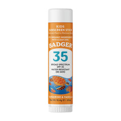 バジャー キッズサンスクリーン スティック SPF 35 タンジェリン＆バニラ、18.4g