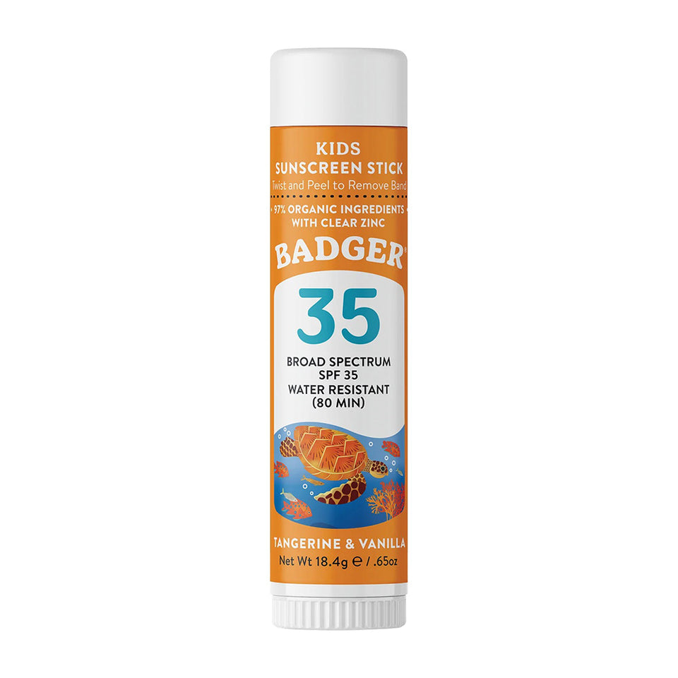 バジャー キッズサンスクリーン スティック SPF 35 タンジェリン＆バニラ、18.4g