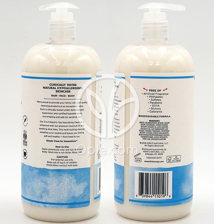 カークス_3in1 シャンプー＆ボディ ナリシングクレンザー、オリジナルフレッシュの香り 946ml — 후면