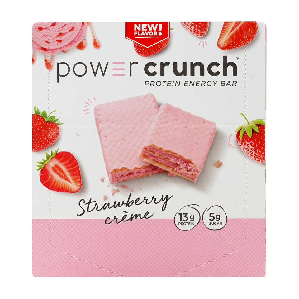 パワフルクランチ オリジナルプロテインエナジーバー ストロベリークリーム、12個入り