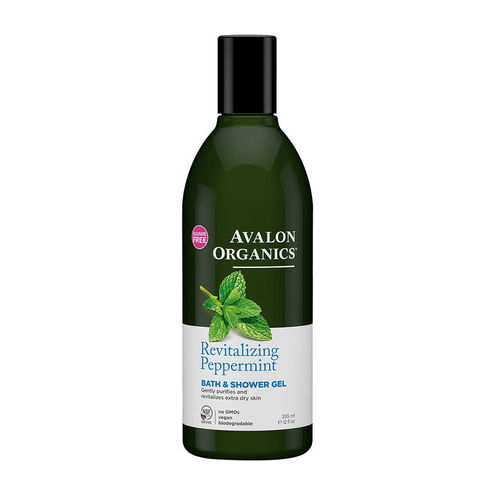 아발론오가닉스_리바이탈라이징 페퍼민트 배쓰&샤워 젤, 355ml