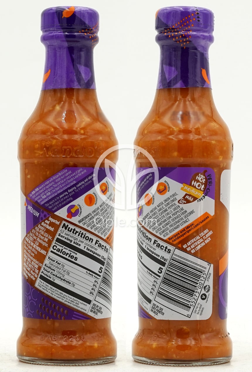 난도스_페리페리 소스 갈릭 맛 미디엄, 260g — 후면