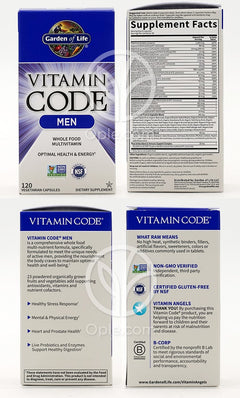 Vitamin Code, Men, Whole Food Multivitamin  120 Vegetarian Capsule