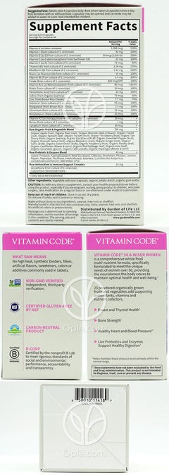 Vitamin Code 50 & Wiser Women、240粒ベジタリアンカプセル