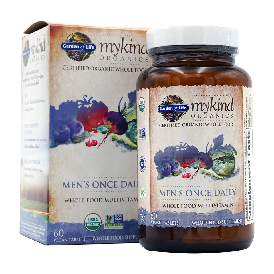 Mykind, Mens Once Daily, Whole Food マルチビタミン, ビーガンタブレット60粒