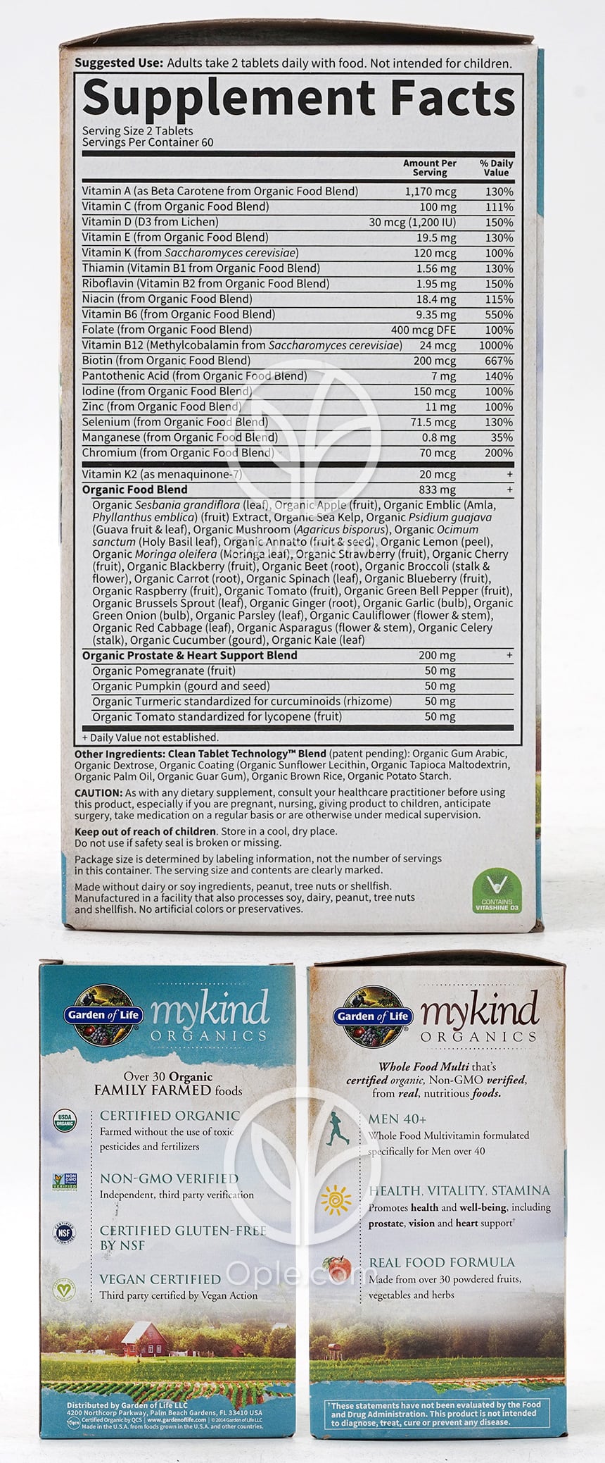 Mykind Organics 男性向けマルチビタミン 40歳以上、ビーガンタブレット120錠 — 후면