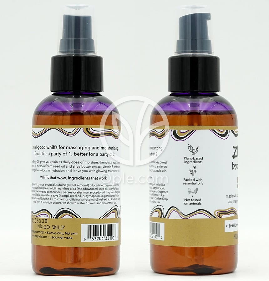 インディゴワイルド_ズームボディオイル乳香＆没薬、118ml — 후면