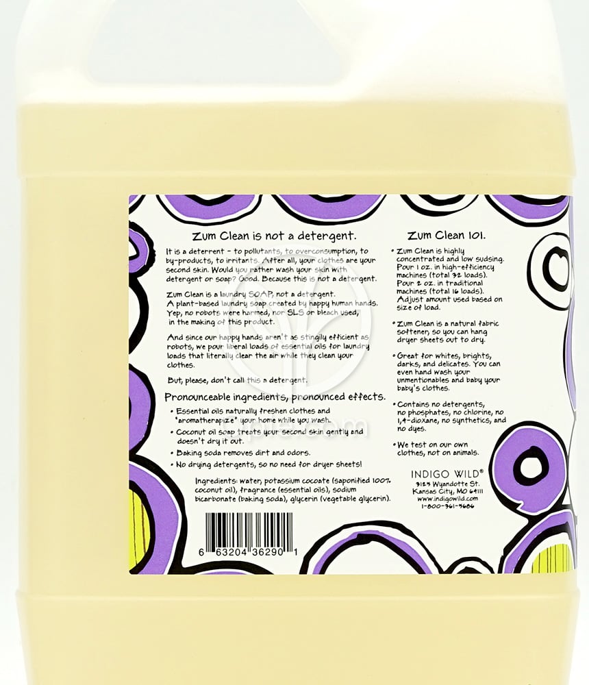 Zum Clean Aromatherapy Laundry Soap Lavender 32 Loads,  32 fl oz — 후면