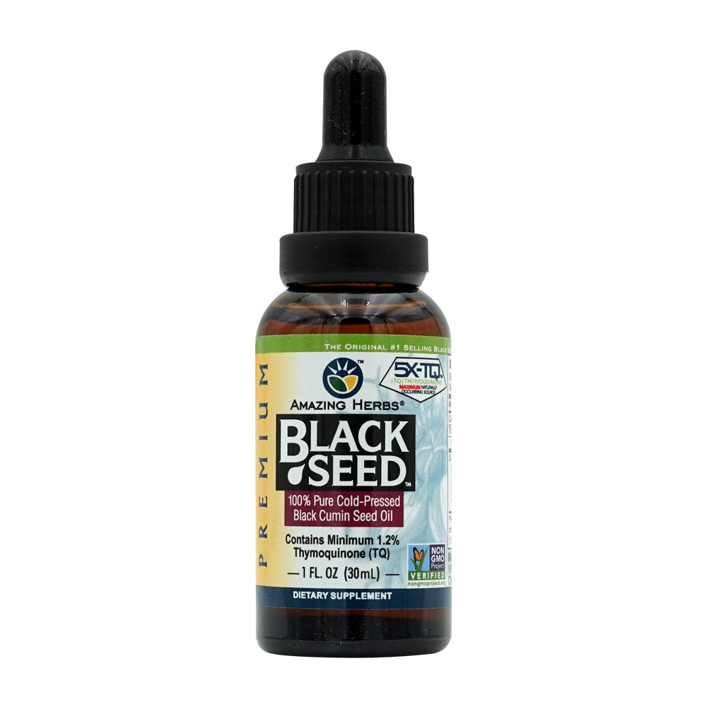 アメイジングハーブ_プレミアムブラックシード100%ピュアコールドプレスブラッククミンシードオイル、30ml