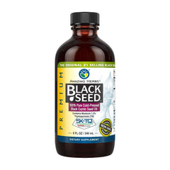 アメイジングハーブ_プレミアムブラックシード100%ピュアコールドプレスブラッククミンシードオイル, 240ml