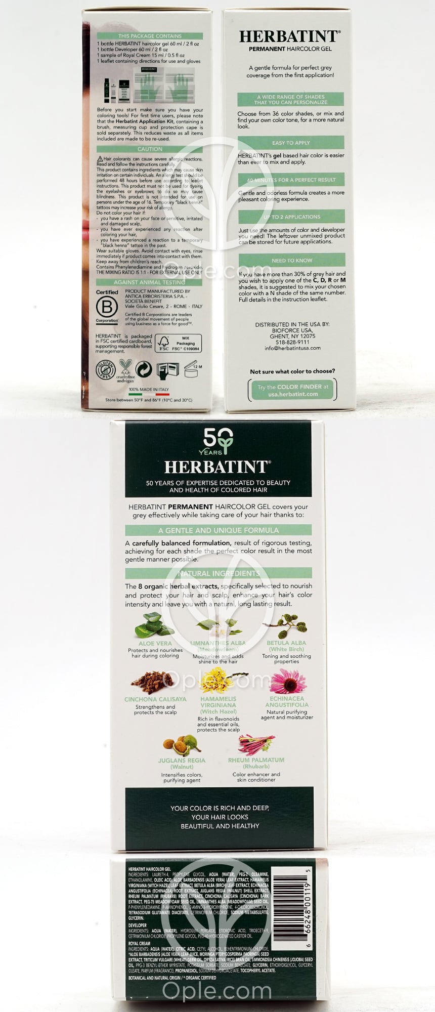 허바틴트_퍼머넌트 헤어컬러 젤 5R 라이트 쿠퍼 체스트넛, 135ml — 후면