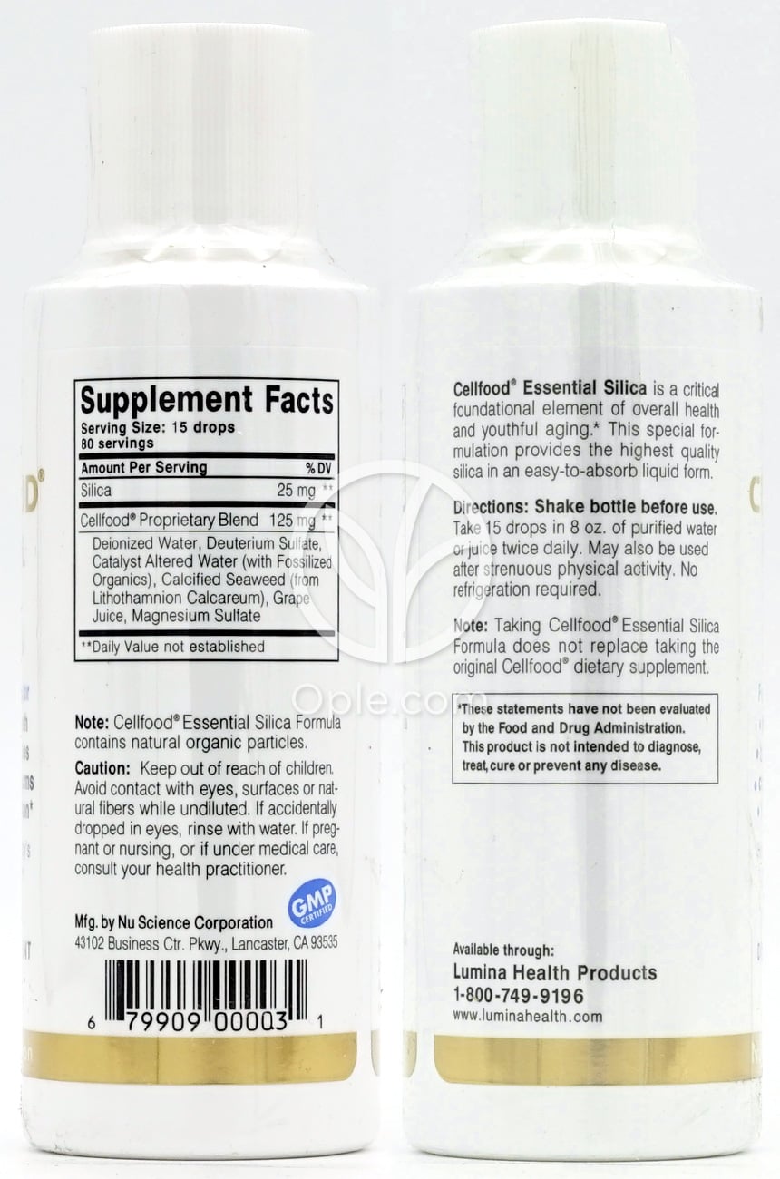 누사이언스코퍼레이션_셀푸드 에센셜 실리카 포뮬러, 118ml — 후면