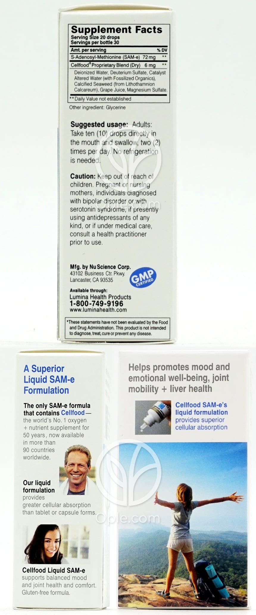 누사이언스코퍼레이션_セル・フード SAM-e リキッドフォーミュラ+、30ml — 후면