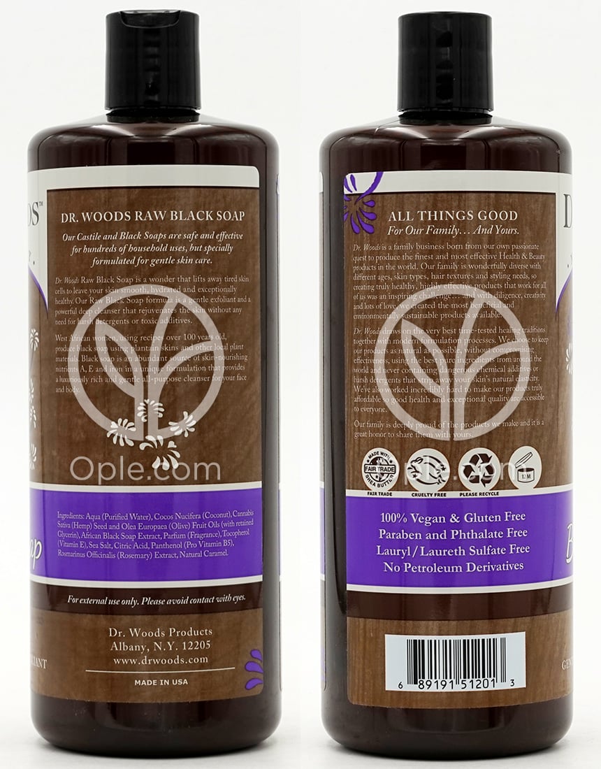 닥터우즈_로우 블랙 솝, 오리지날 946ml — 후면