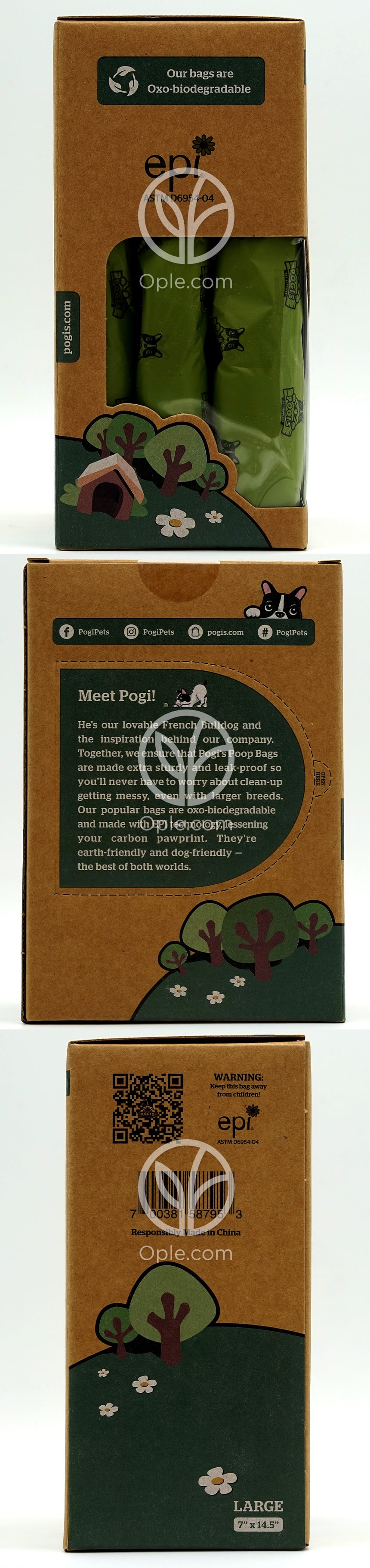 Earth Friendly Poop Handle Bags Powder Fresh Scent Super Pack,  300 Bags — 후면