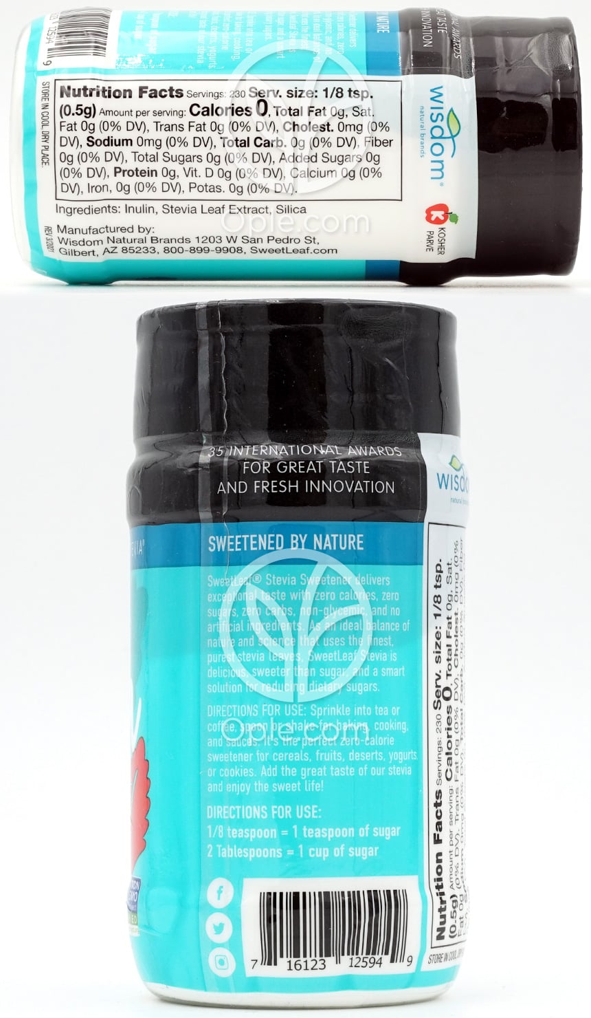 Wisdom Natural_SweetLeaf ステビア甘味料、115g — 후면