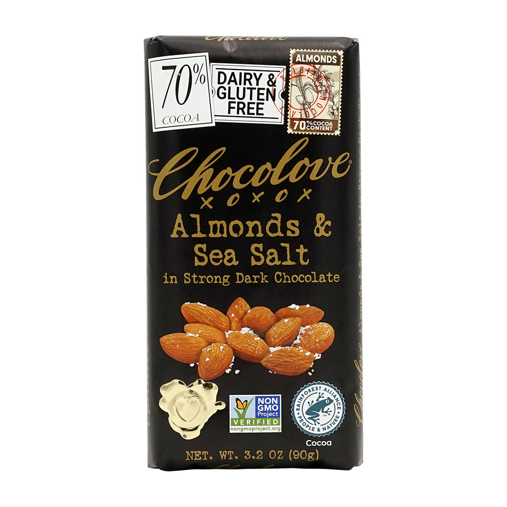 チョコラブ_アーモンド＆シーソルト ストロングダークチョコレート 90g