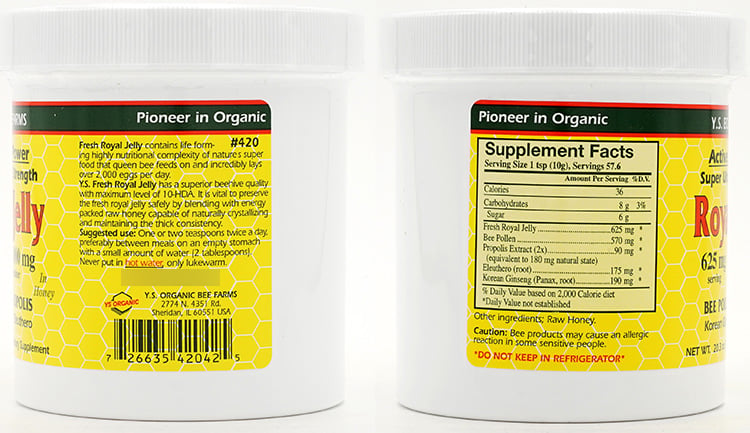 Y.S.エコビファームズ_ウルトラメガストレングスローヤルゼリー 36000mg、576g — 후면