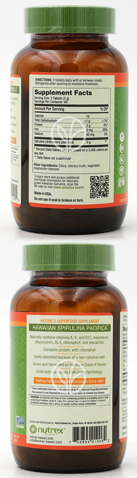 뉴트렉스하와이_퓨어 하와이안 스피루리나 1000mg, 180타블렛
