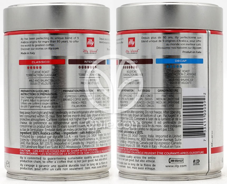 일리_클라시코 일리 블렌드 커피 빈, 250g — 후면
