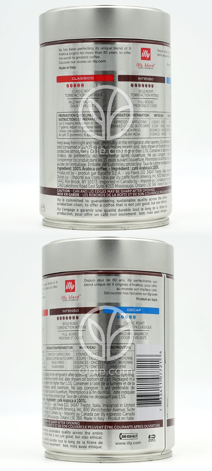 Intenso illy Blend Bold Roast Coffee Beans,  8.8 oz — 후면