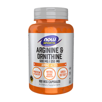 나우푸드_Sports Arginine & Ornithine 500 mg / 250 mg,  100 Veg Capsules