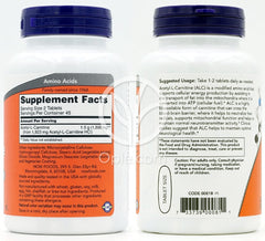 나우푸드_Acetyl-L-Carnitine 750 mg, 90 Tablets