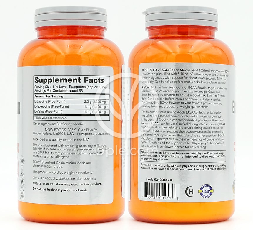 나우푸드_Sports Branched-Chain Amino Acid Powder,  12 oz — 후면