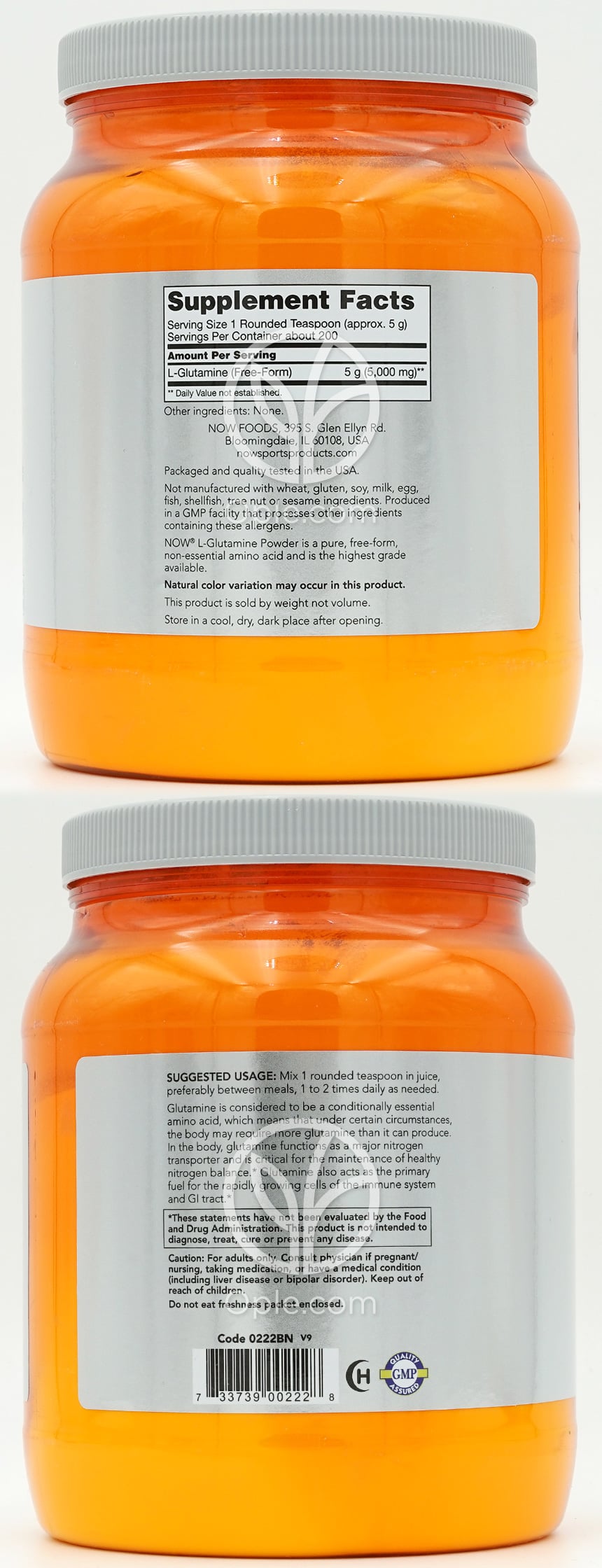 나우푸드_Sports L-Glutamine Powder,  2.2 lb — 후면