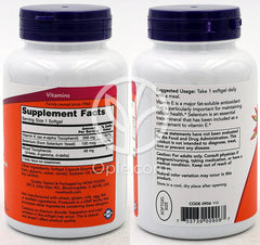 나우푸드_E-400, d-alpha with Mixed Tocopherols 400 IU 100 Softgels