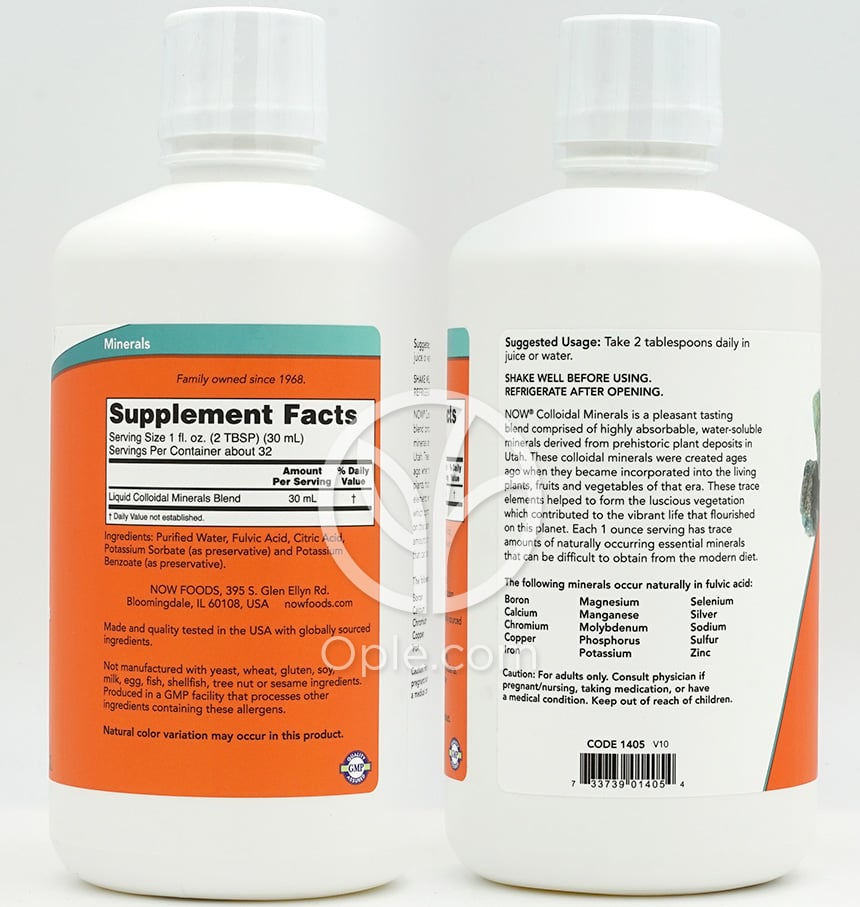 Now Foods_コロイドミネラル フルボ酸トレースミネラル、946ml — 후면