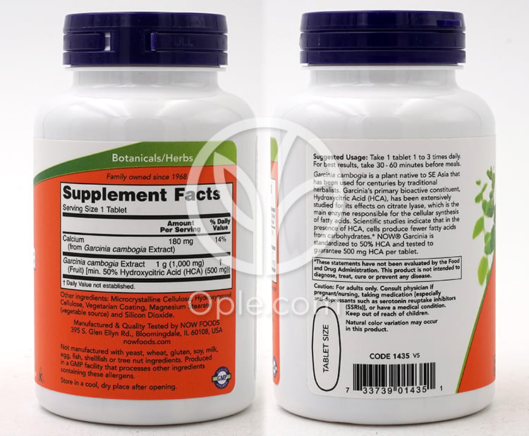 ナウフーズ_ガルシニア 1000mg、120錠 — 후면