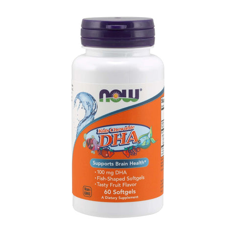 나우푸드_키즈 츄어블 DHA 테이스티 후르츠 맛 100mg, 60 소프트젤