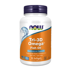 나우푸드_Tri-3D Omega Fish Oil Triglyceride Form + Vitamin D-3,  90 Softgels