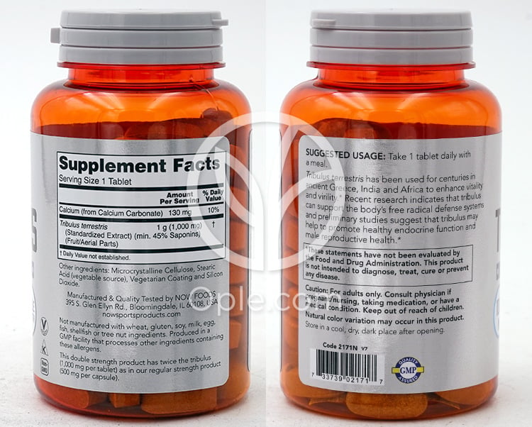 ナウフーズ_スポーツ トリビュラス 1000mg、90タブレット — 후면