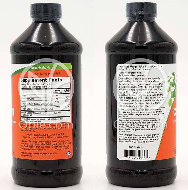 NOW Foods_液体クロロフィル 16 fl oz — 후면