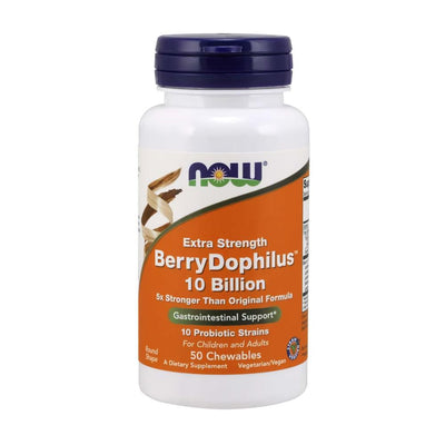 나우푸드_Extra Strength BerryDophilus 10 Billion 50 Chewables