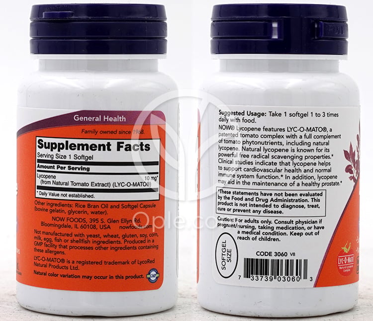ナウフーズ_リコピン 10mg、60ソフトジェル — 후면