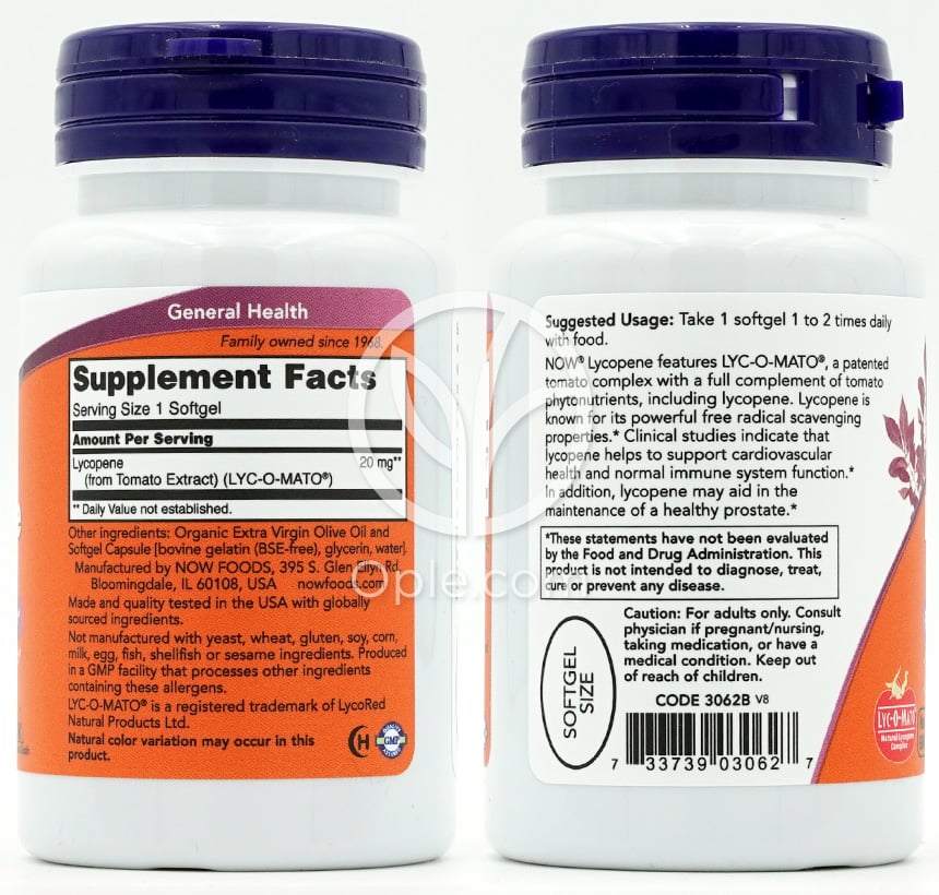 나우푸드_라이코펜 20mg, 50 소프트젤 — 후면