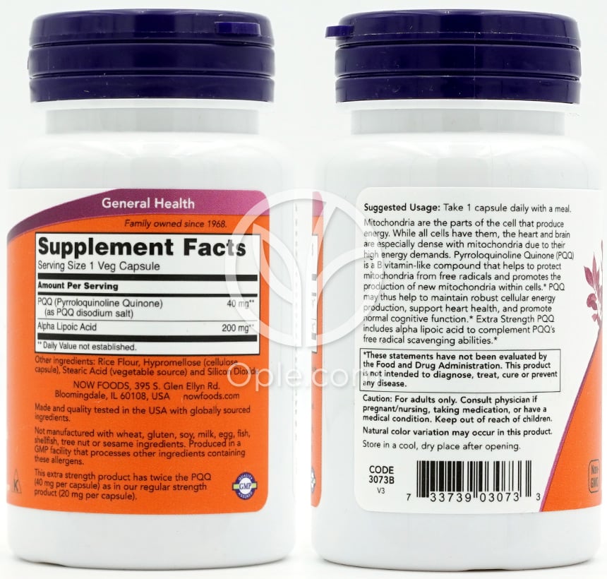ナウフーズ_エクストラストレングス PQQ 40mg、ベジカプセル50粒 — 후면